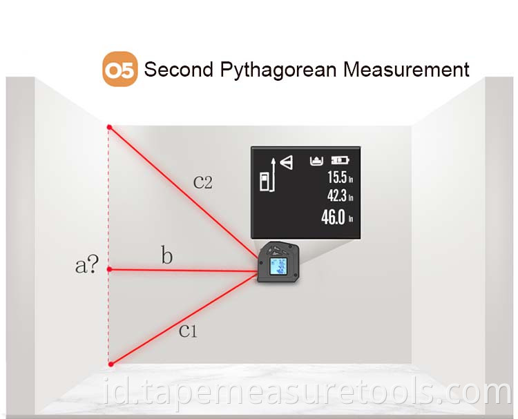 Layar besar Multifungsi laser pita pengukur dengan USB charge 40m Laser Range Tape Penggaris Pengukur Jarak Elektronik